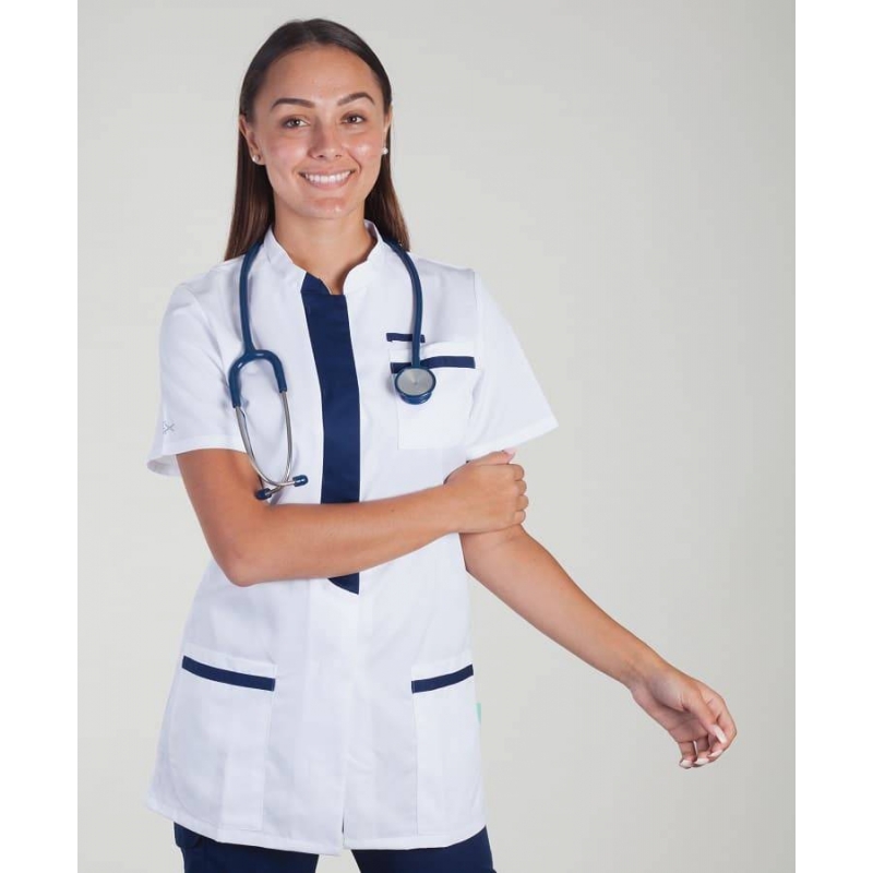 Tunique Medicale Lafont Clemix 2.0 Femme KIM Blanc Marine