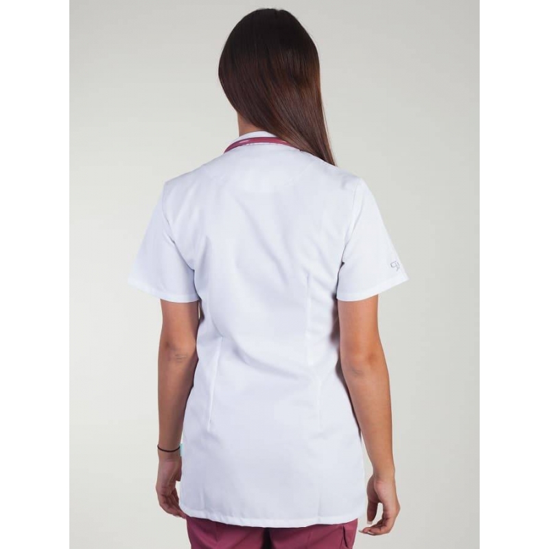 Tunique Medicale Lafont Clemix 2.0 Femme KIM Blanc Cassis
