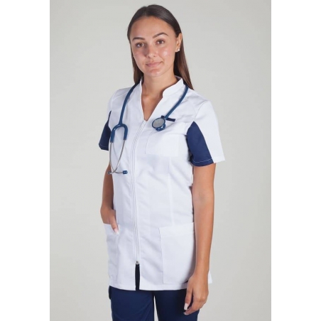 Tunique Médicale Femme Lafont Clemix 2.0 SANDRINE Blanc Marine