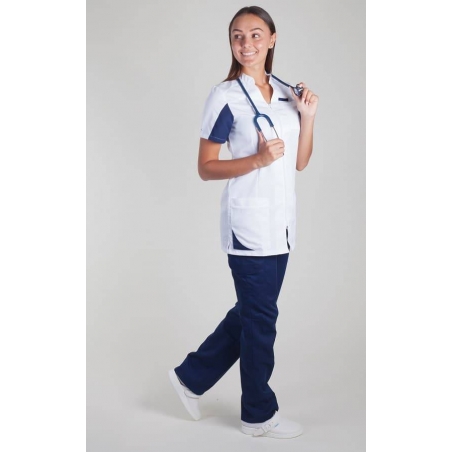 Tunique Médicale Femme Lafont Clemix 2.0 SANDRINE Blanc Marine