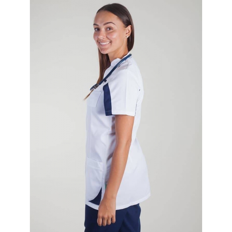 Tunique Médicale Femme Lafont Clemix 2.0 SANDRINE Blanc Marine