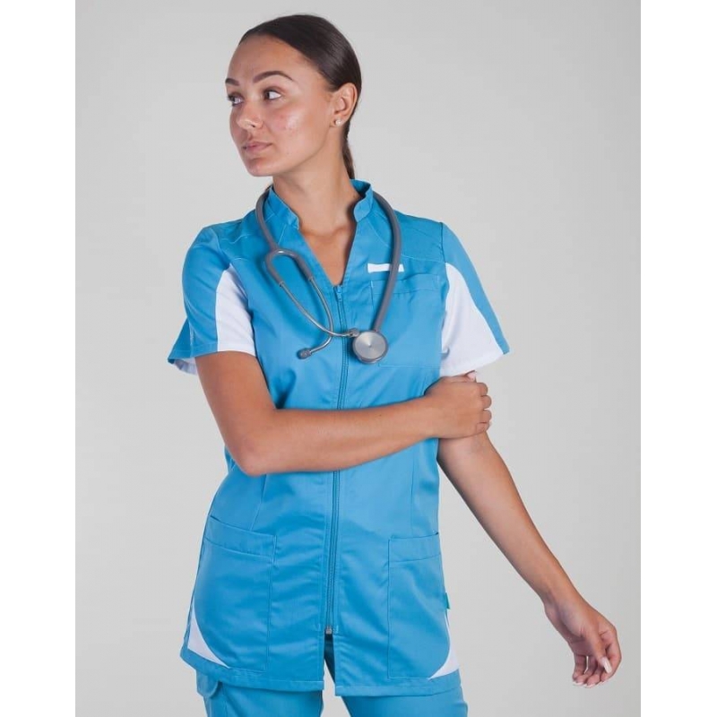 Tunique Lafont Clemix 2.0 Femme SANDRINE Turquoise Blanc