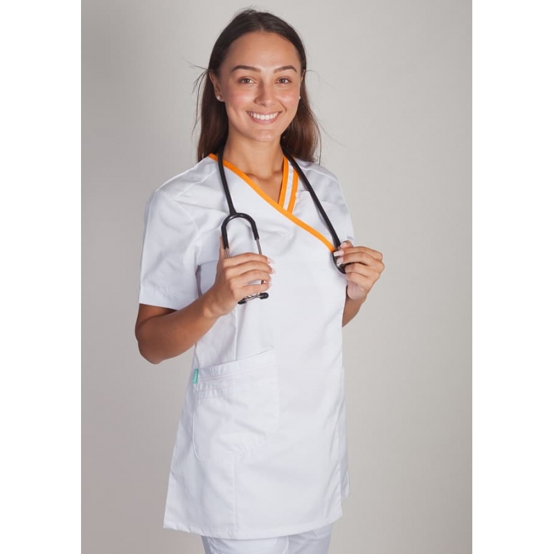 Tunique Médicale Couleur Femme Lafont Lilée Blanc Orange