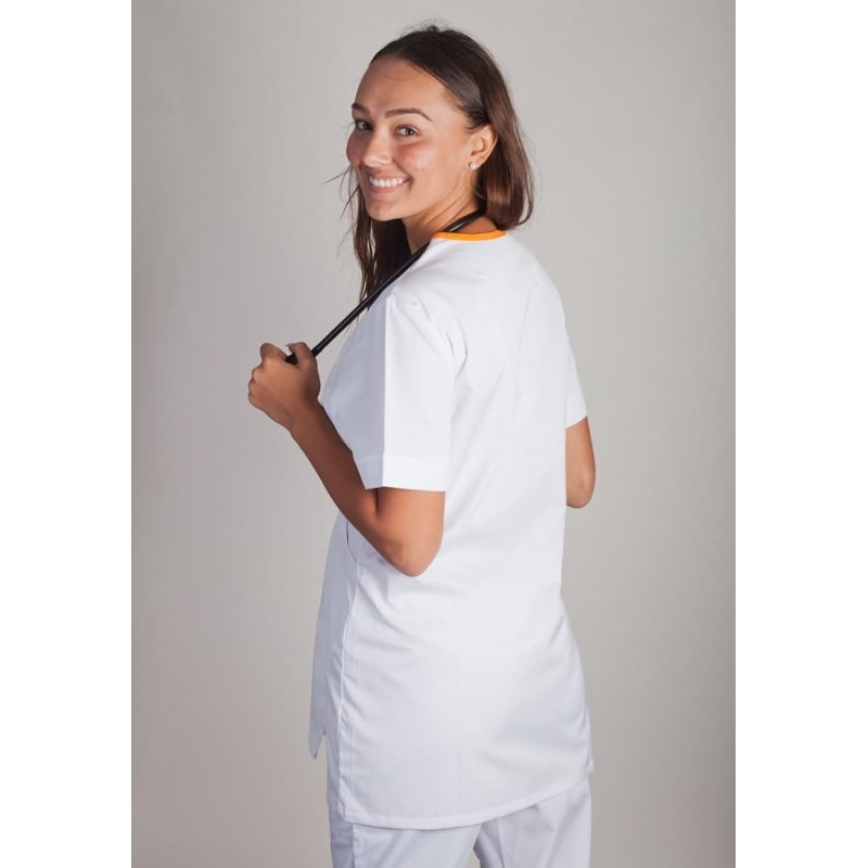 Tunique Médicale Couleur Femme Lafont Lilée Blanc Orange