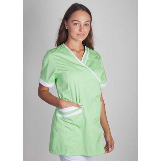 Tunique Médicale Couleur Femme Lafont Lilée Vert Pomme Blanc