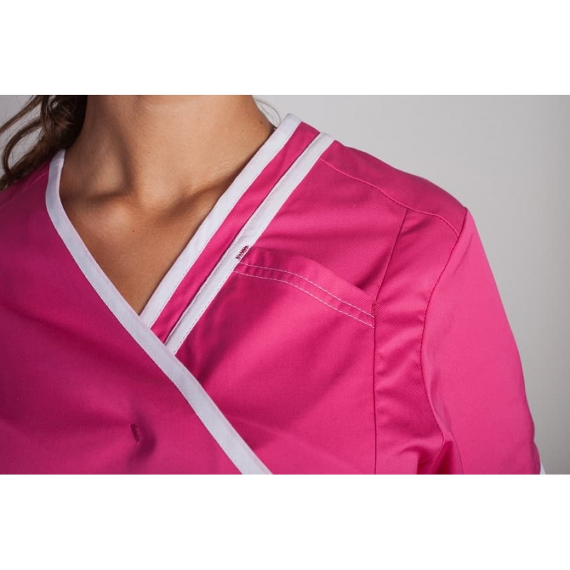 Tunique Médicale Couleur Femme Lafont Lilée Fushia Blanc