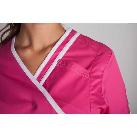 Tunique Médicale Couleur Femme Lafont Lilée Fushia Blanc