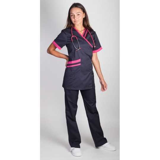 Tunique Médicale Couleur Lafont Lilée Gris Anthracite Fushia
