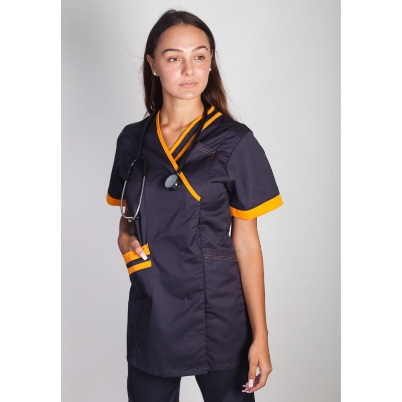 Tunique Médicale Couleur Lafont Lilée Gris Anthracite Orange