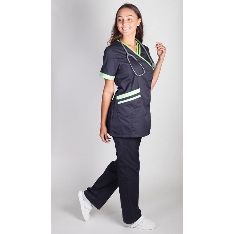 Tunique Médicale Couleur Lafont Lilée Gris Anthracite Vert Pomme