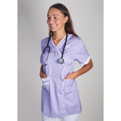 Tunique Médicale Couleur Femme Lafont Lilée Violet Blanc