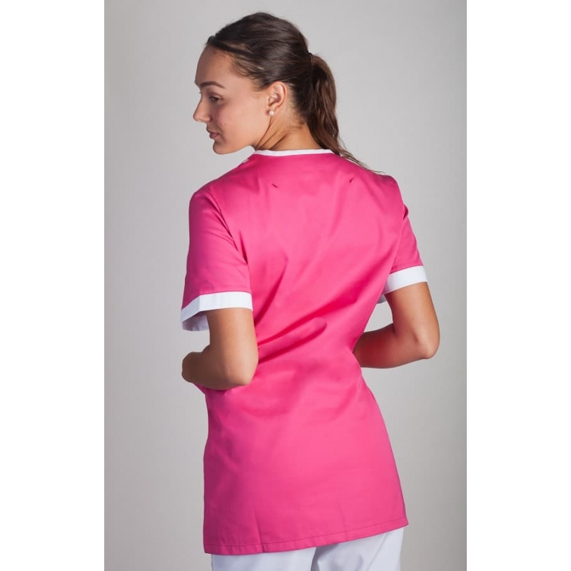 Tunique Médicale Couleur Femme Lafont Lilée Fushia Blanc