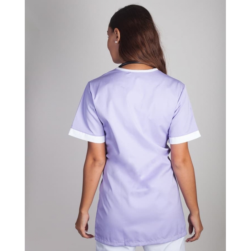 Tunique Médicale Couleur Femme Lafont Lilée Violet Blanc