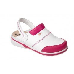 Sabots de travail Costa Blanc Fuschia