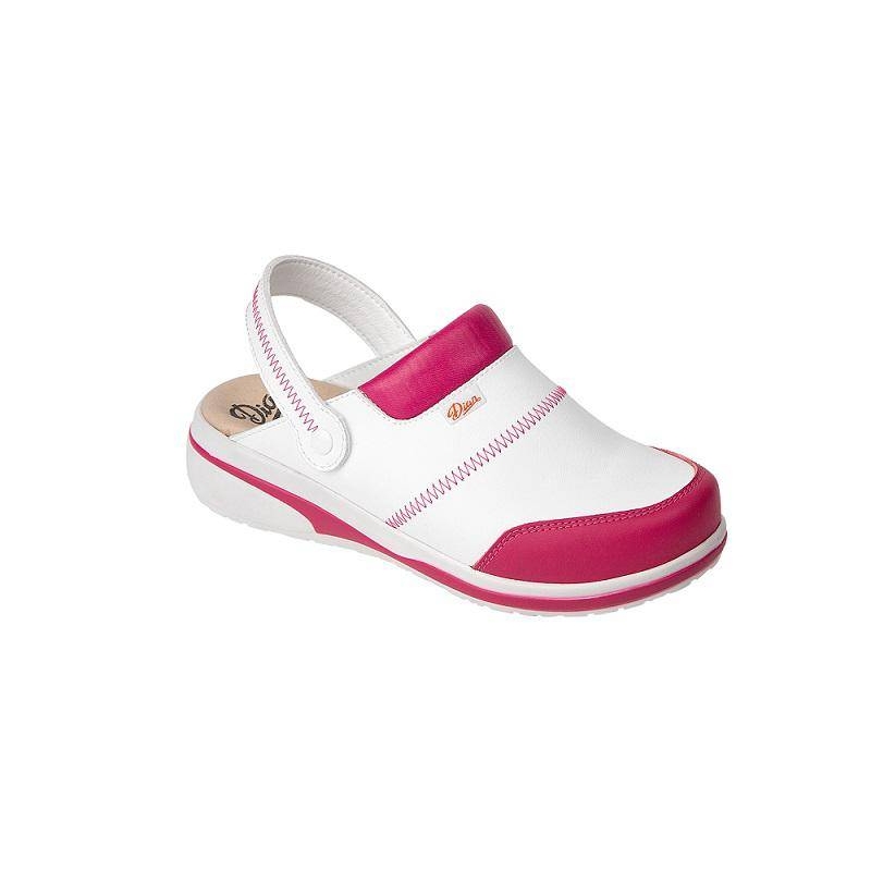 Sabots de travail Costa Blanc Fuschia