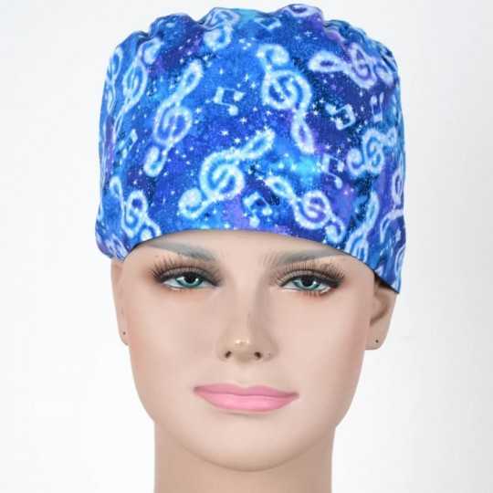 Calot Chirurgical Bleu motif Notes de Musique