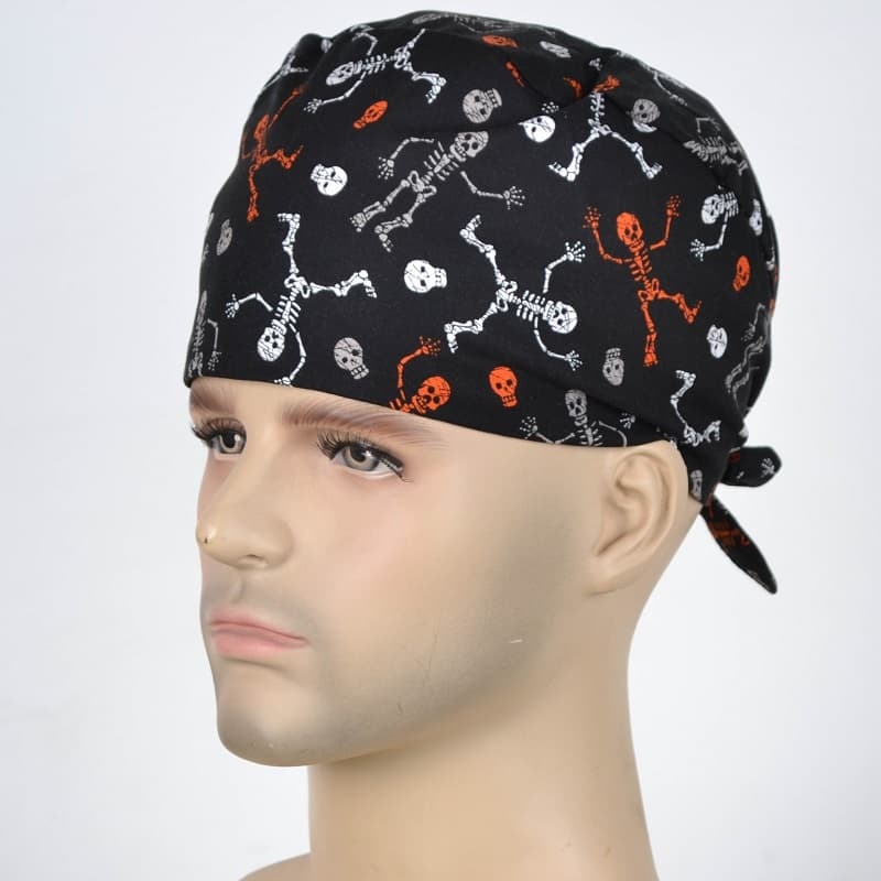Calot Chirurgical Noir motif Squelettes