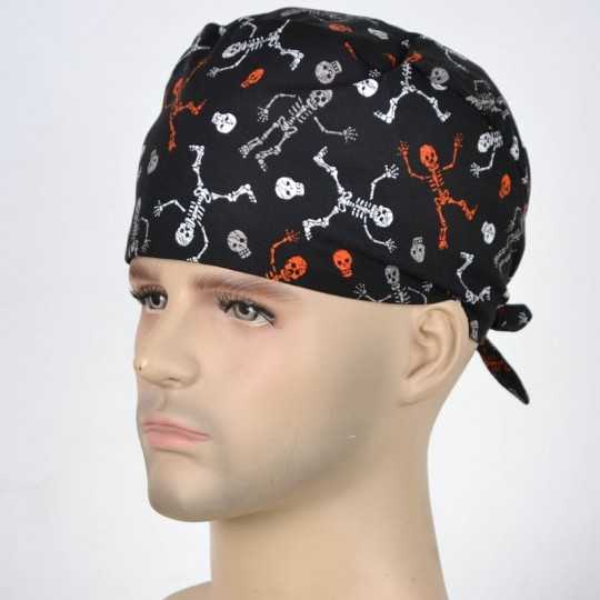 Calot Chirurgical Noir motif Squelettes