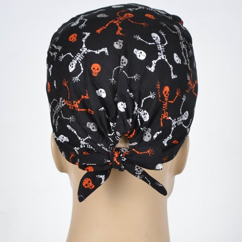 Calot Chirurgical Noir motif Squelettes