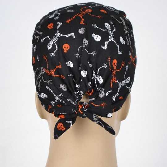 Calot Chirurgical Noir motif Squelettes