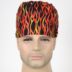 Calot Médical Noir motifs Flammes