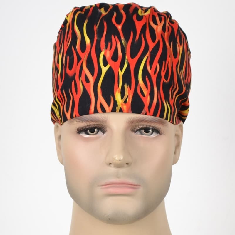Calot Médical Noir motifs Flammes