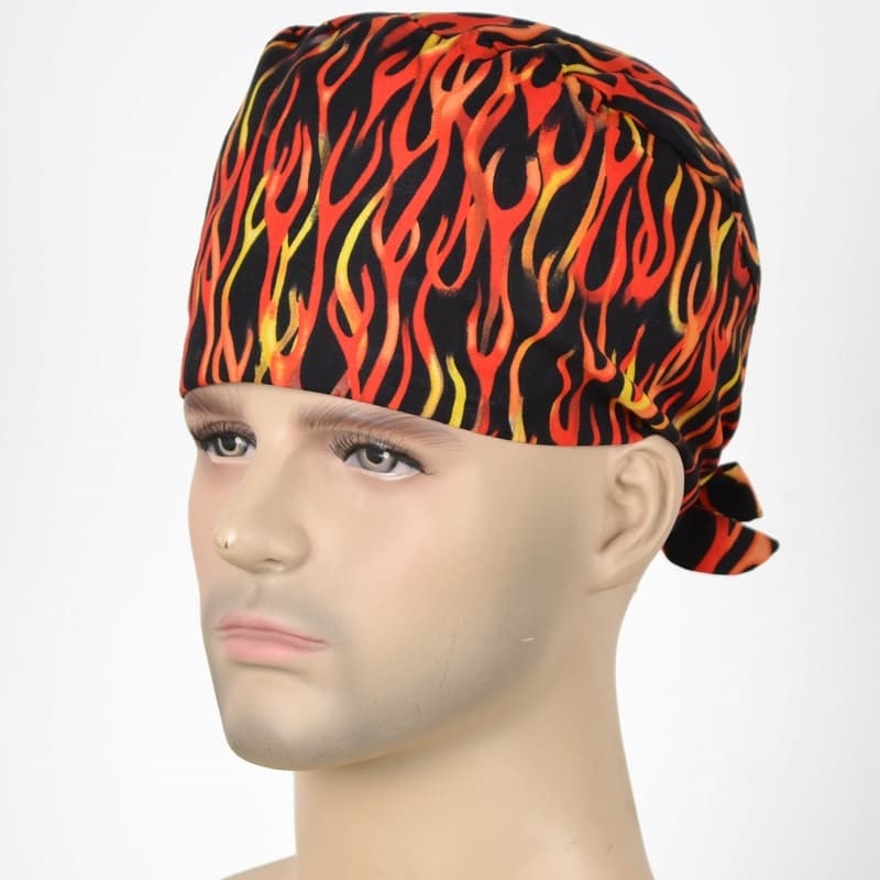 Calot Médical Noir motifs Flammes