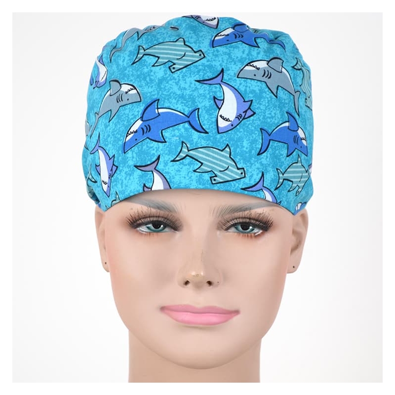 Calot Chirurgical Bleu motif Requins