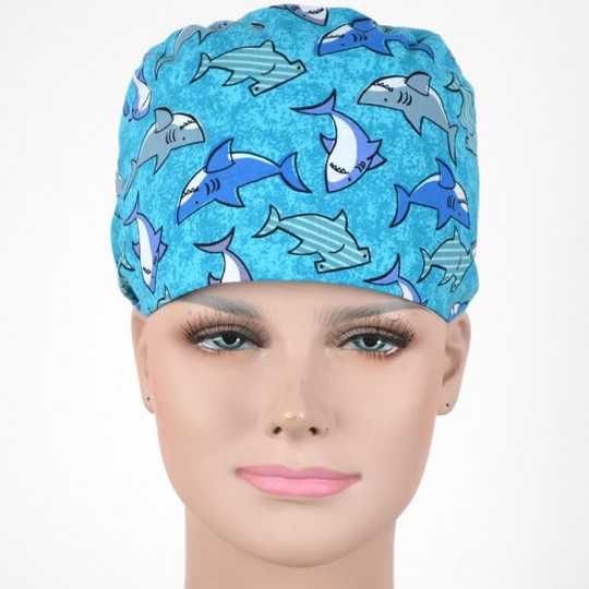 Calot Chirurgical Bleu motif Requins