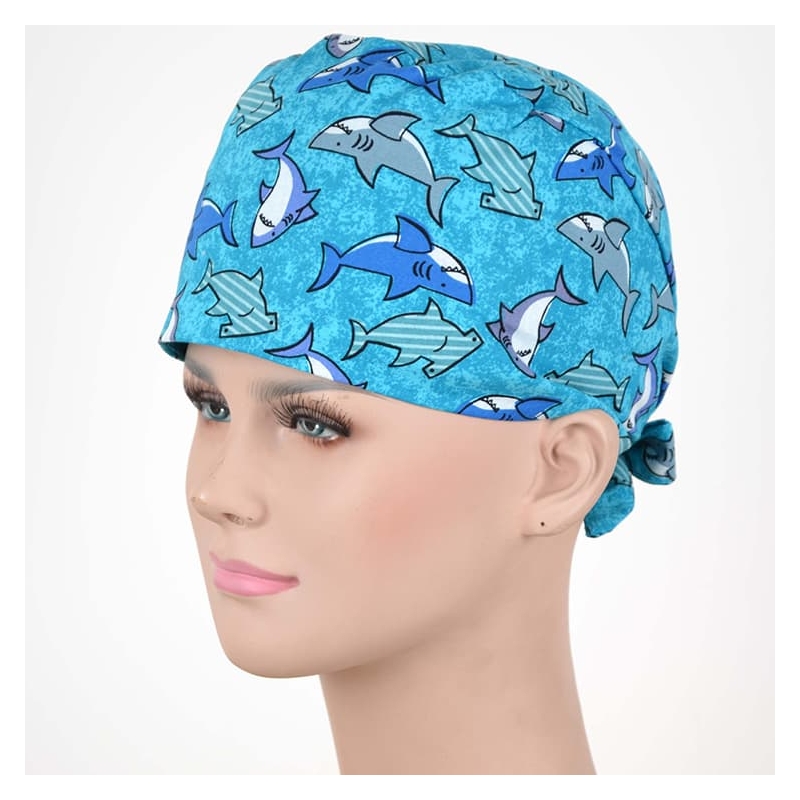 Calot Chirurgical Bleu motif Requins