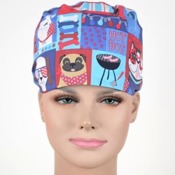 Calot Opératoire motifs Chiens Hot-dog