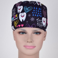 Calot Médical Noir motifs Dents Smile