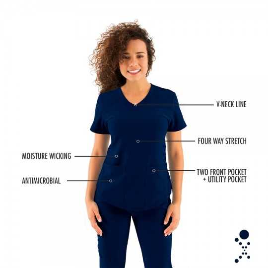 Tunique Medicale Femme Life Threads 1510 Bleu Marine