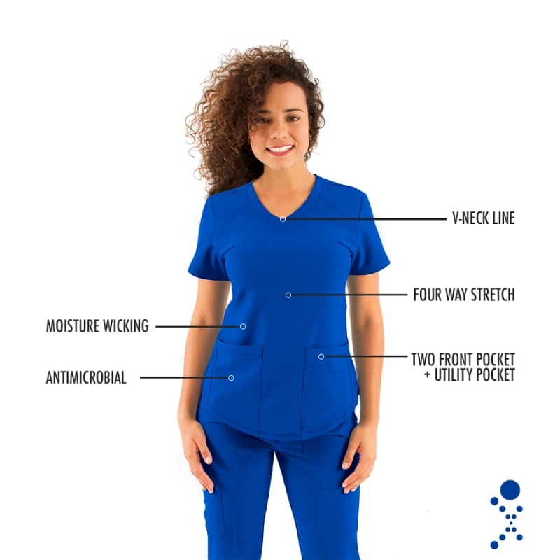 Tunique Medicale Femme Life Threads 1510 Bleu Royal