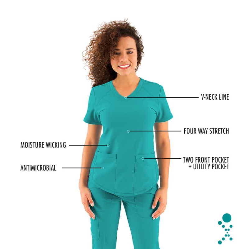 Tunique Medicale Femme Life Threads 1510 Bleu Lagon