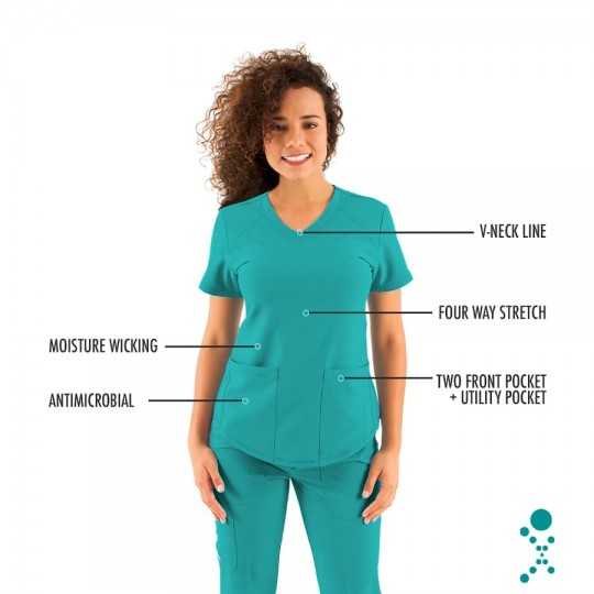 Tunique Medicale Femme Life Threads 1510 Bleu Lagon