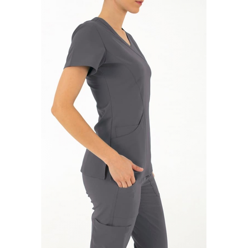 Tunique Medicale Femme Life Threads 1512 Gris Anthracite