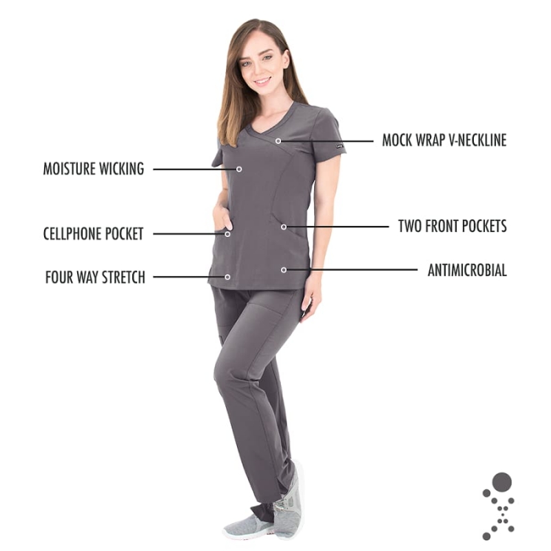 Tunique Medicale Femme Life Threads 1512 Gris Anthracite