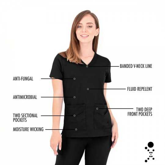 Tunique Medicale Femme Life Threads 1416 Noir