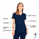 Tunique Medicale Femme Life Threads 1416 Bleu Marine