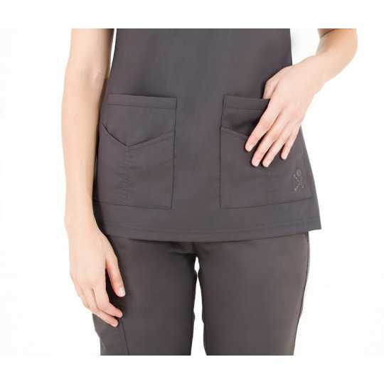Tunique Medicale Femme Life Threads 1416 Gris Anthracite