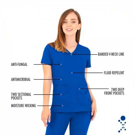 Tunique Medicale Femme Life Threads 1416 Bleu Royal