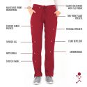 Pantalon Medical Femme Life Threads 1425 Rouge