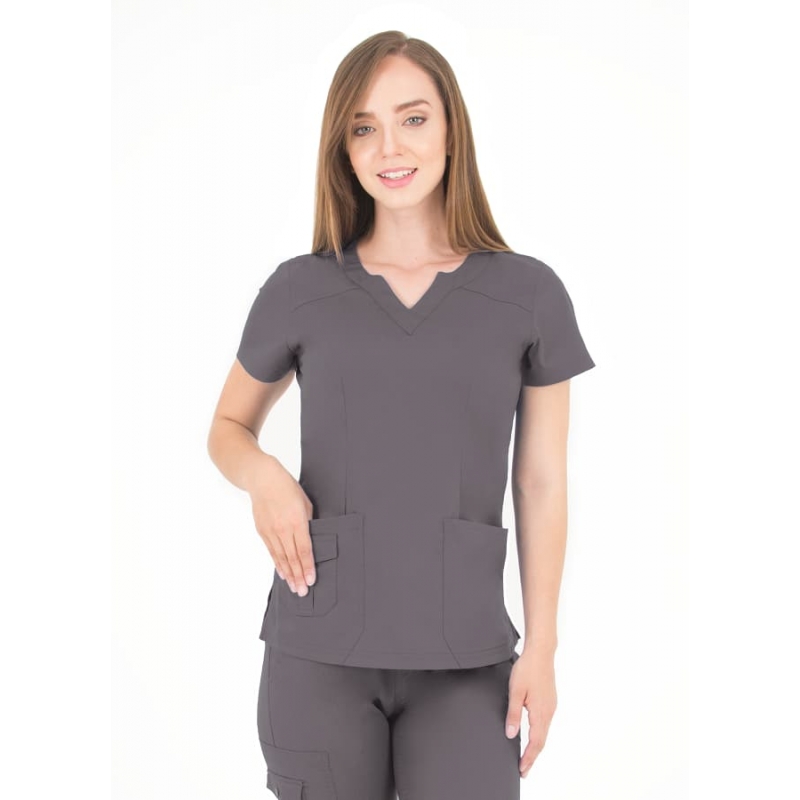 Tunique Medicale Femme Life Threads 1418 Gris Anthracite