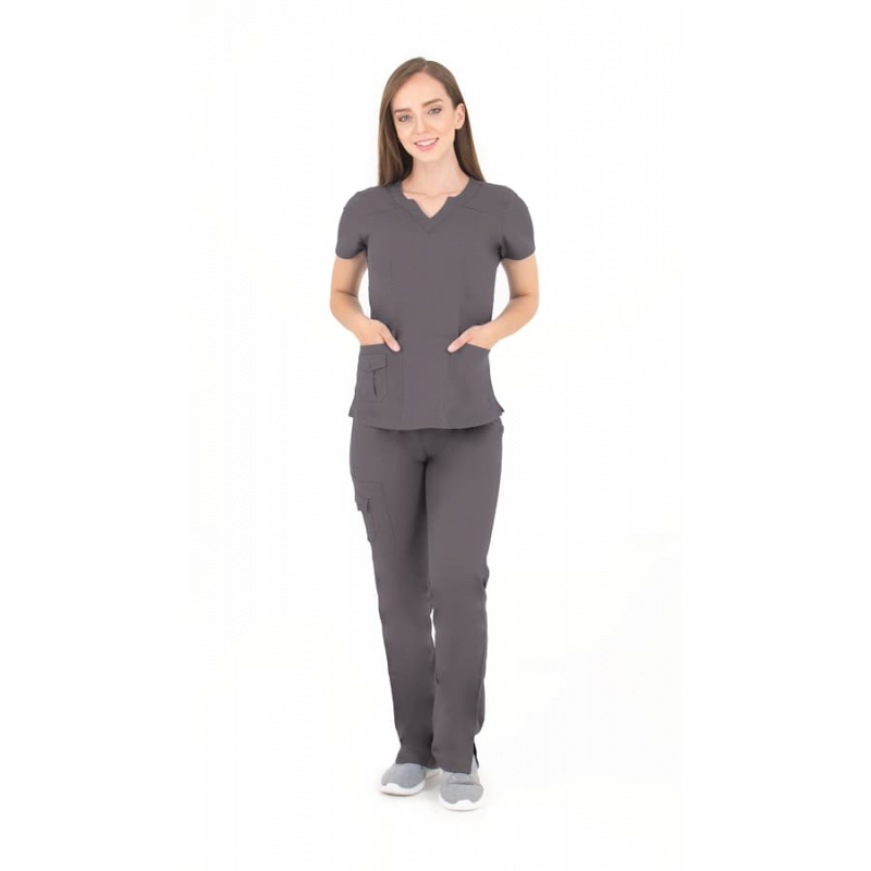 Tunique Medicale Femme Life Threads 1418 Gris Anthracite