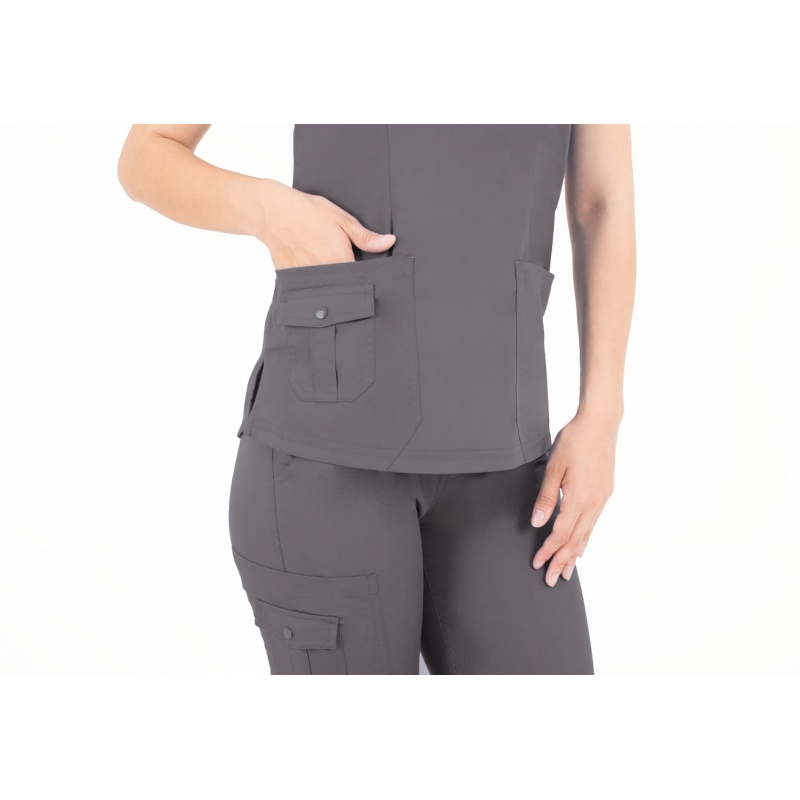 Tunique Medicale Femme Life Threads 1418 Gris Anthracite