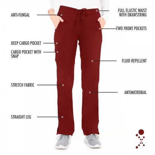 Pantalon Medical Femme Life Threads 1427 Bordeaux
