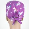 Calot Aide Soignante Violet motifs Licornes Calot Aide Soignante Violet motifs Licornes