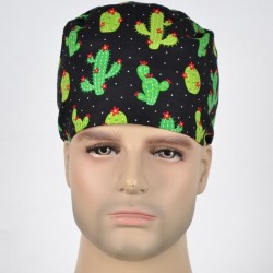 Calot Médical Noir motifs Cactus