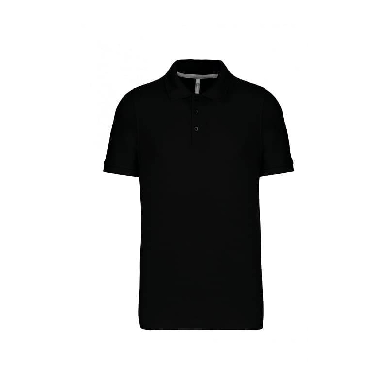 Polo Homme Manches Courtes 100% Coton Noir